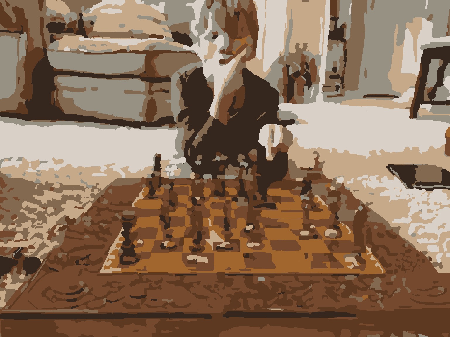 boy playing chess
